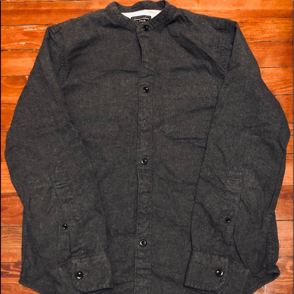 Still available - Abercrombie Grey Flannel Shirt - Mandarin Collar